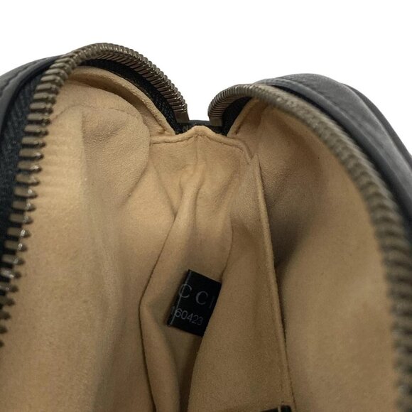 Auth GUCCI GG Marmont 476434 Black Leather Bum Bag - Picture 15 of 16